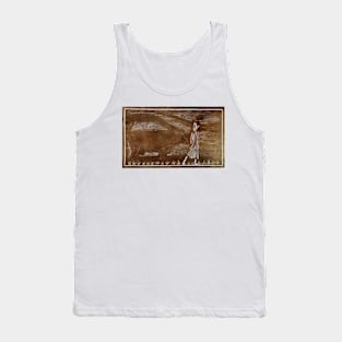 Woman And Cow in Vintage Tank Top